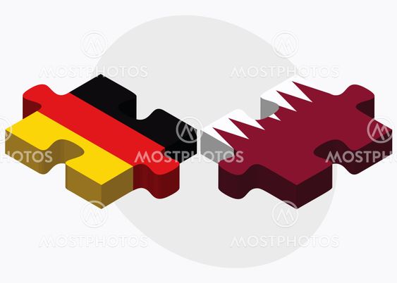 Germany and Qatar Flags