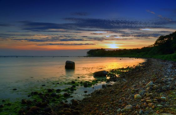 Coastline sunset