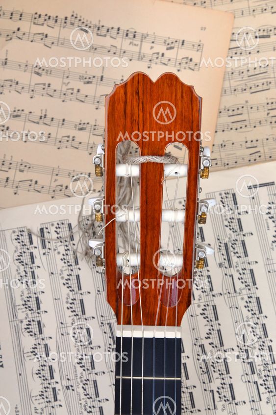 Guitar and music notes