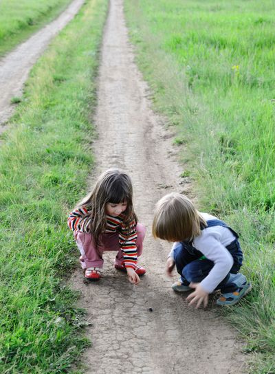 Children on road