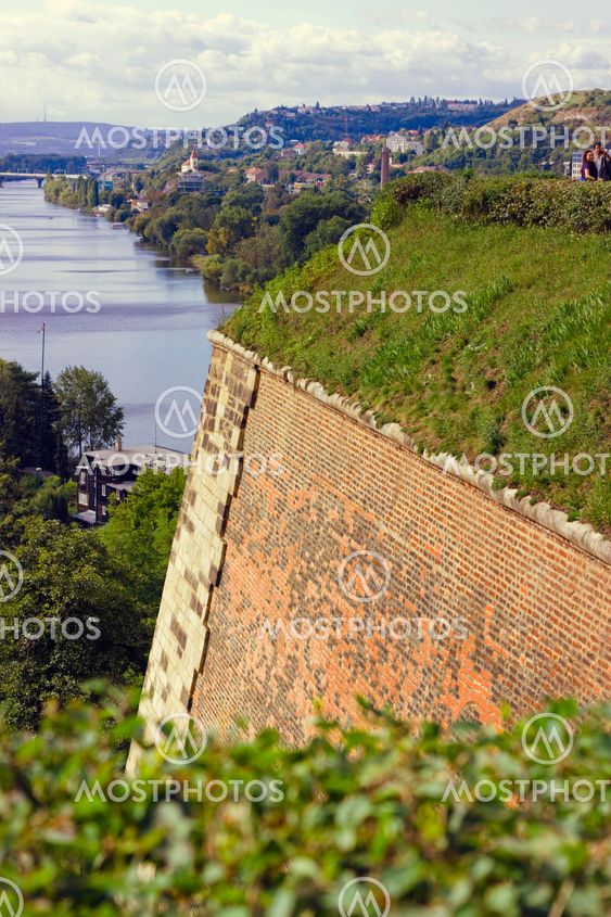 View of an old wall in Prague. Czech Republic