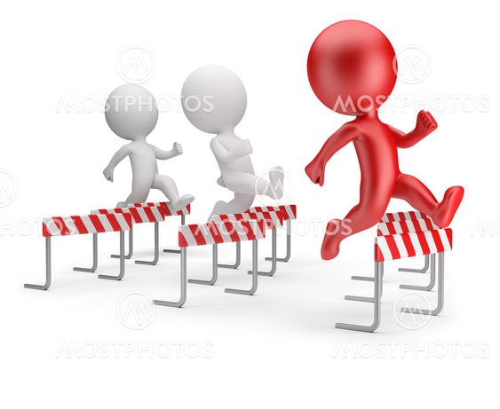 3d small people - running with obstacles