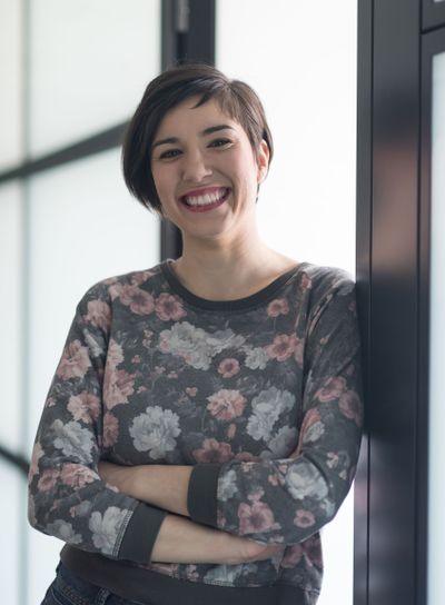 portrait of business woman in casual clothes at startup...