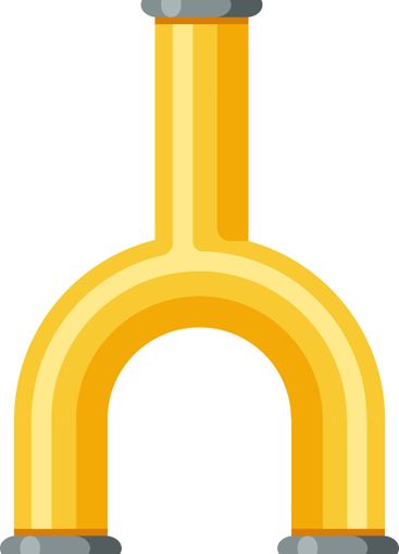 U shaped yellow pipeline connecting gray joints creates...