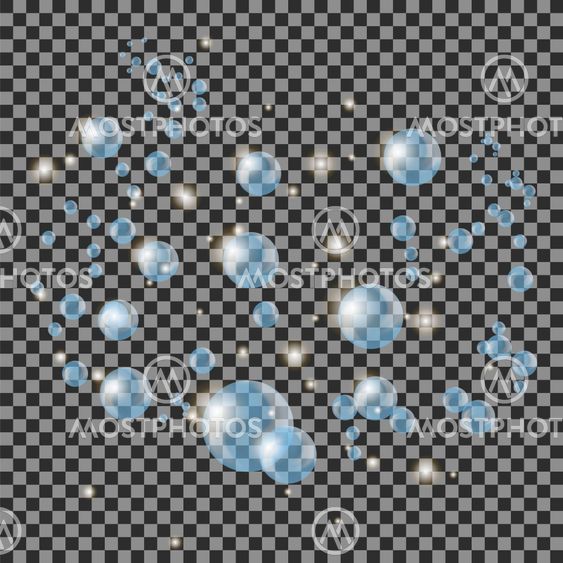 Transparent Water Bubbles Isolated