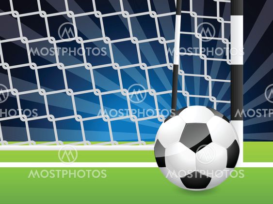 Soccer ball near gate in the dark night