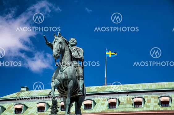 Gustav II Adolf staty i Stockholm