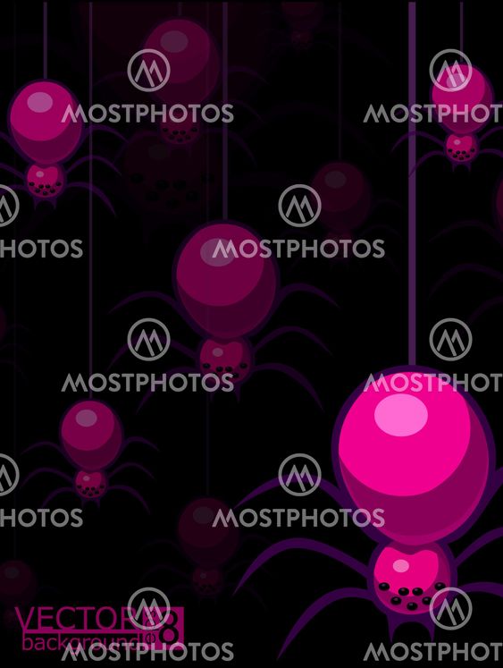 A vector background with spiders