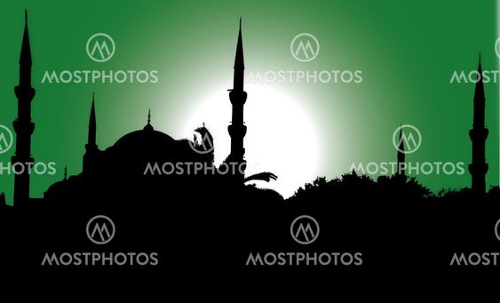 silhouette of the Blue Mosque