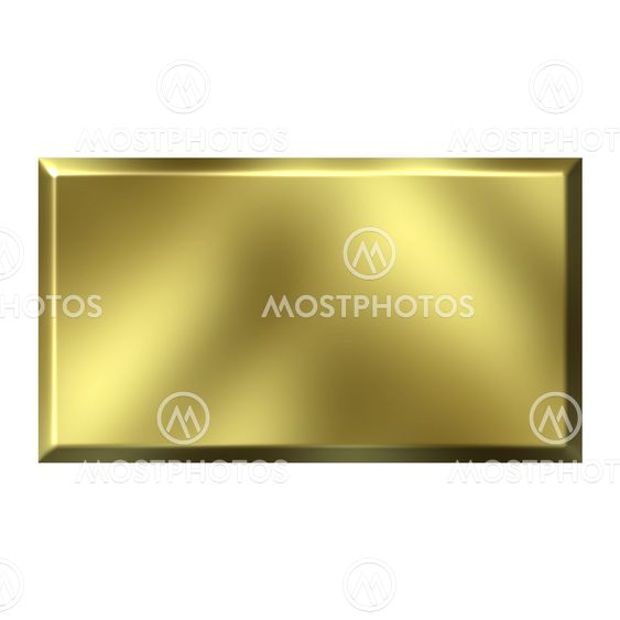 3D Golden Square Button
