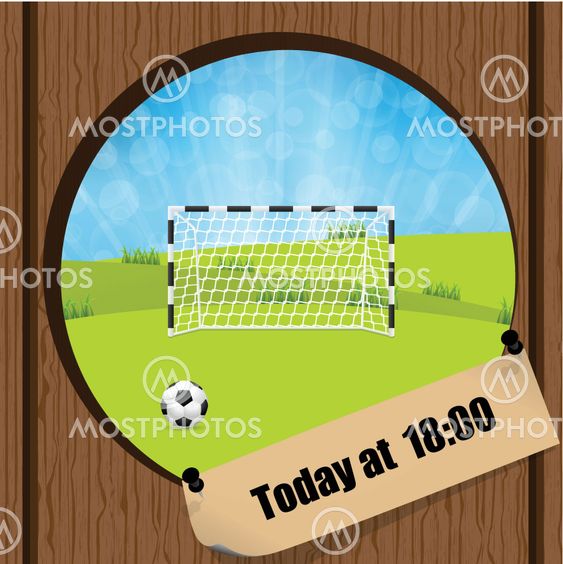Soccer ball and gate in wooden fence hole