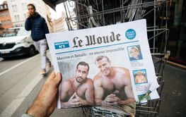  Emmanuel Macron and Alexandre Benalla on newspaper cover 