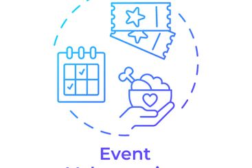Event volunteering blue gradient concept icon