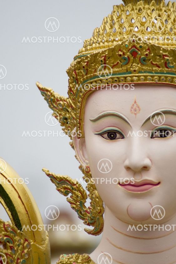 kinaree is thai angle, a mythology figure, is watching the temple in the Grand Palace Bangkok Thailand