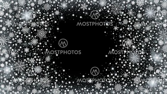 Snowy circle frame