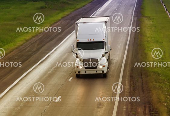 truck moves on highway