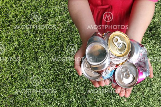 Aluminum Cans Crushed For Recycling