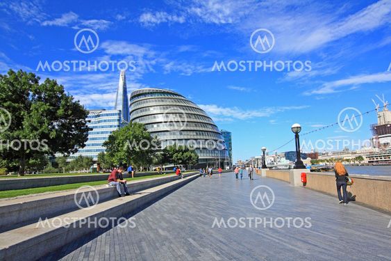 Modern Architecture at the Thames river, London