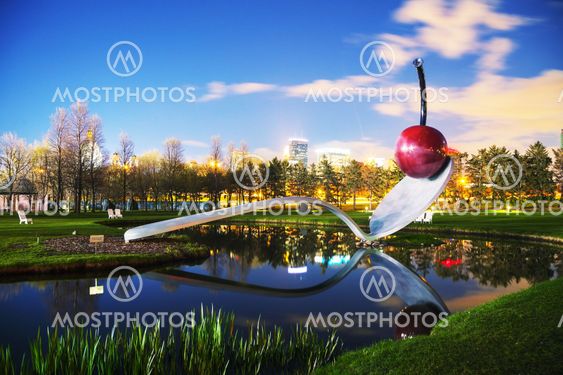 The Spoonbridge and Cherry at the Minneapolis Sculpture...