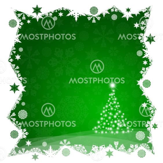 Christmas tree from green snowflakes