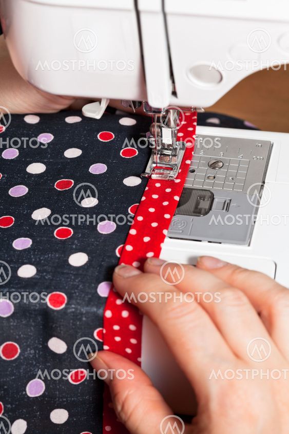 sewing dress on machine