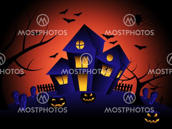 Haunted House Indicates Trick Or Treat And Autumn