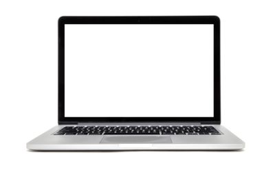 Isolated laptop with empty space on white background