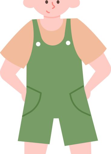 Full length vector illustration of a young boy standing...