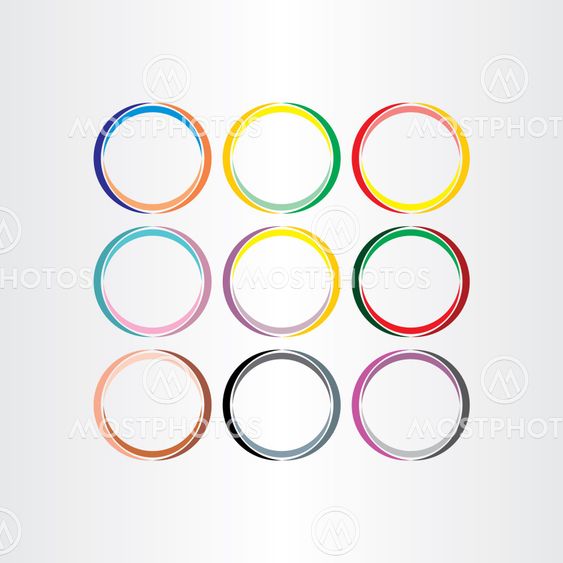colorful circle frames set vector elements