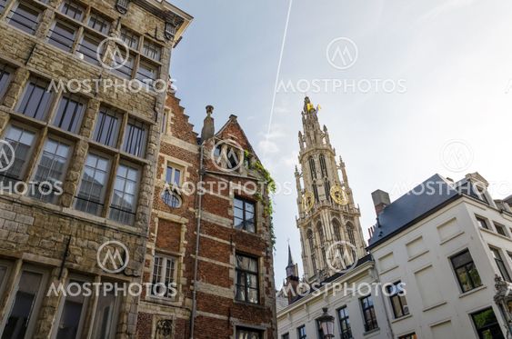 Cathedral of Our Lady in The Center of Antwerp
