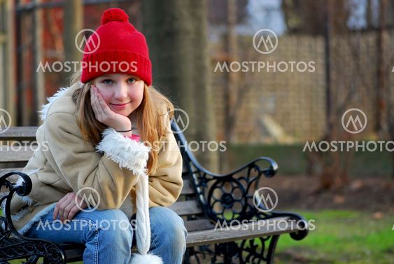 Girl on bench