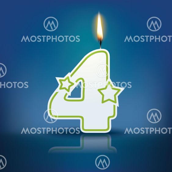 Candle number 4 with flame