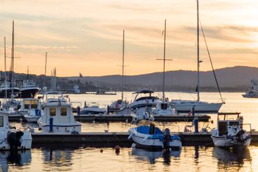 Sunset view of the port of Sozopol, Bulgaria
