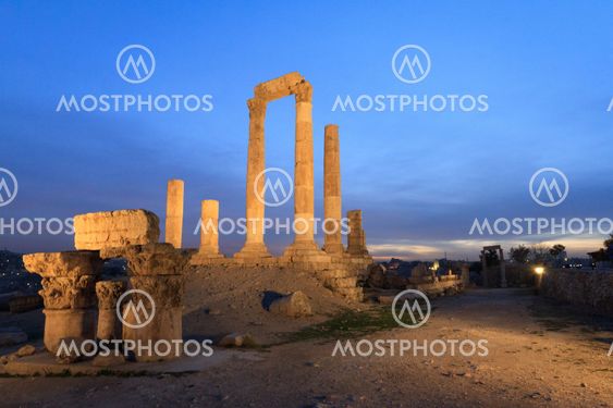Temple of Hercules in Amman Citade at Nightl, Al-Qasr site, Jordan