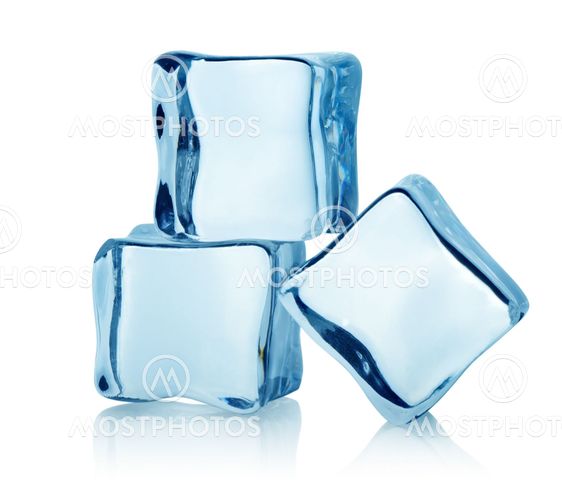 Three ice cubes