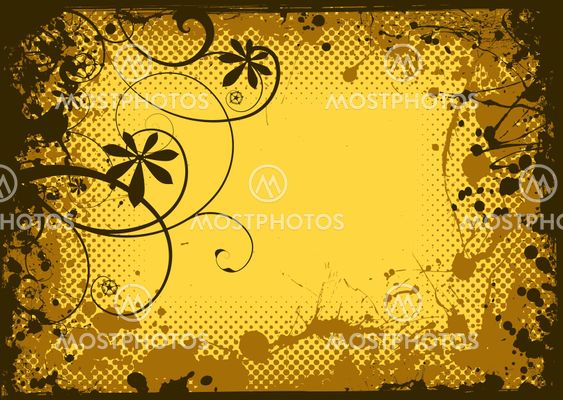 Floral ink grunge
