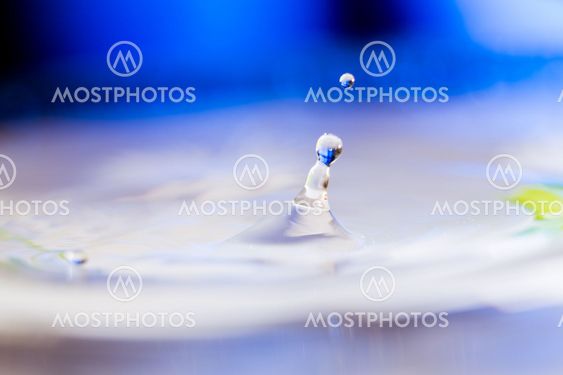 The blue drops of water