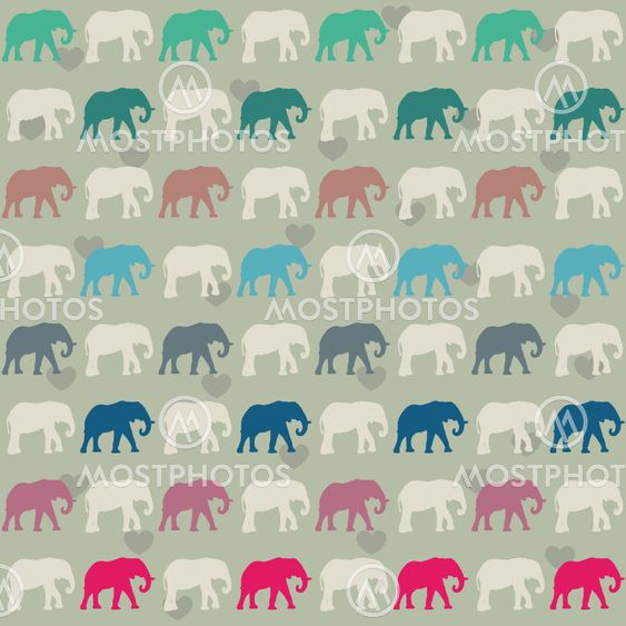 Seamless pattern. Texture with colorful elephants. Can be...