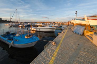 Sunset view of the port of Sozopol, Bulgaria