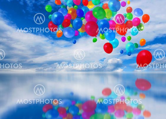 Colorful balloons cloudscape