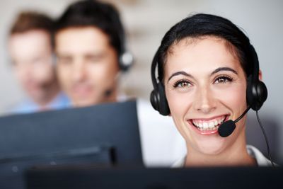 She revels in her communication occupation. Portrait of...