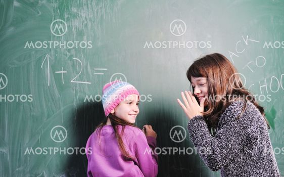 happy young school girl portrait