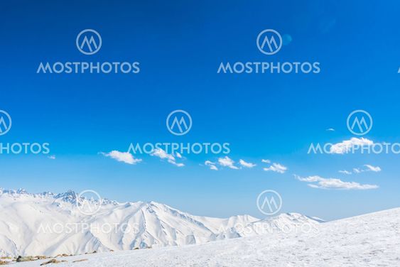 Beautiful snow covered mountains landscape Kashmir...