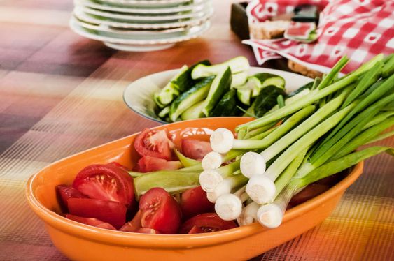 Fresh cut organic vegetables