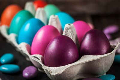 Colorful painted Easter eggs 