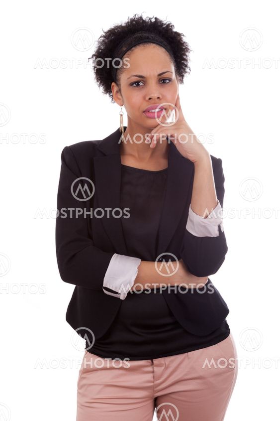 Thoughtful african american business woman - Black people