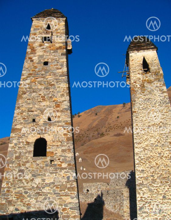 Towers of Ingushetia. Ancient architecture and ruins