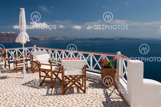 Santorini view from balcony