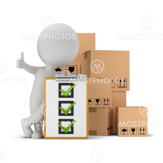 3d small people - checklist and boxes