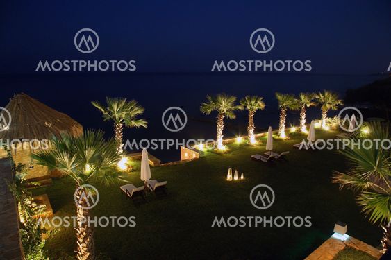 luxury private beach at dawn